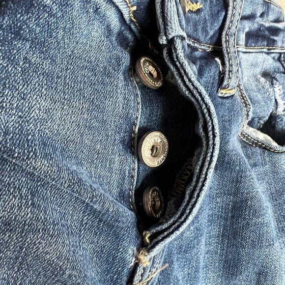 Special A Skinny Jeans Junior's 3 Mid Rise Distressed Stretch Denim Medium Wash - Picture 3 of 8